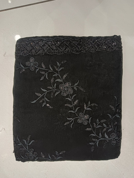 Hellan's  Fancy black saree