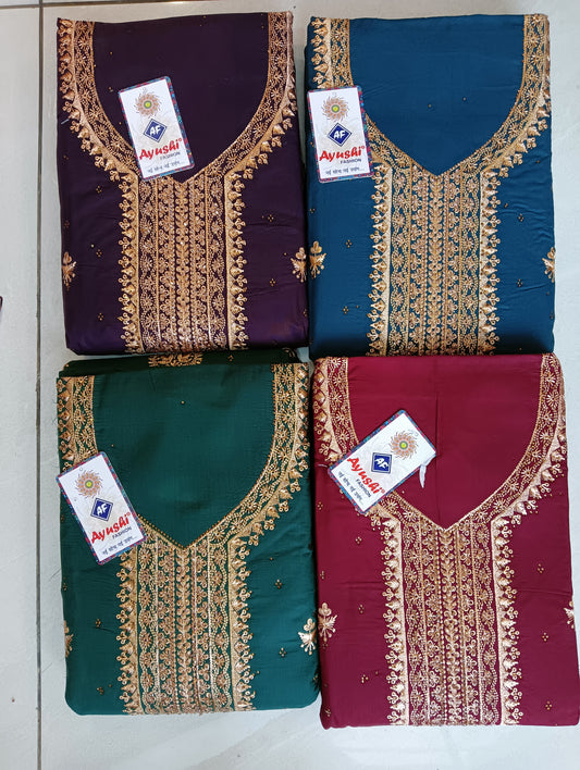 Real cotton jarkan suit set of 4pic