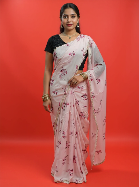 Fancy bride printed saree